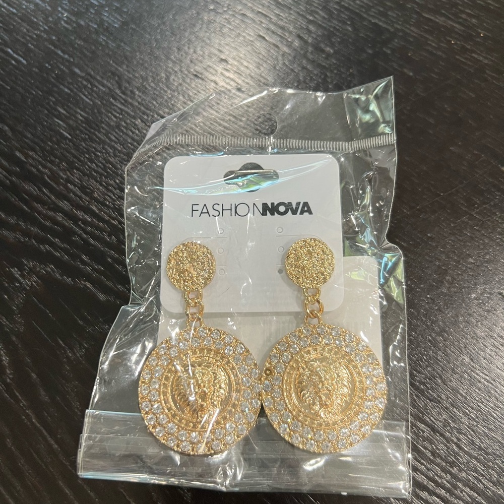 Fashion Nova Gold Statement Earrings